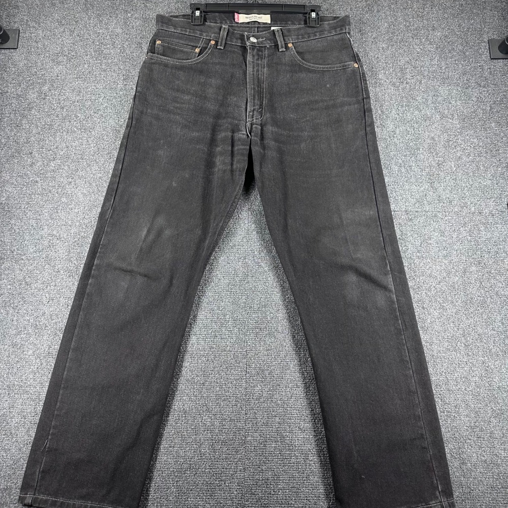 Levi's 505 Jeans Mens 34x30 Black Regular Fit Straight Leg Denim Pants